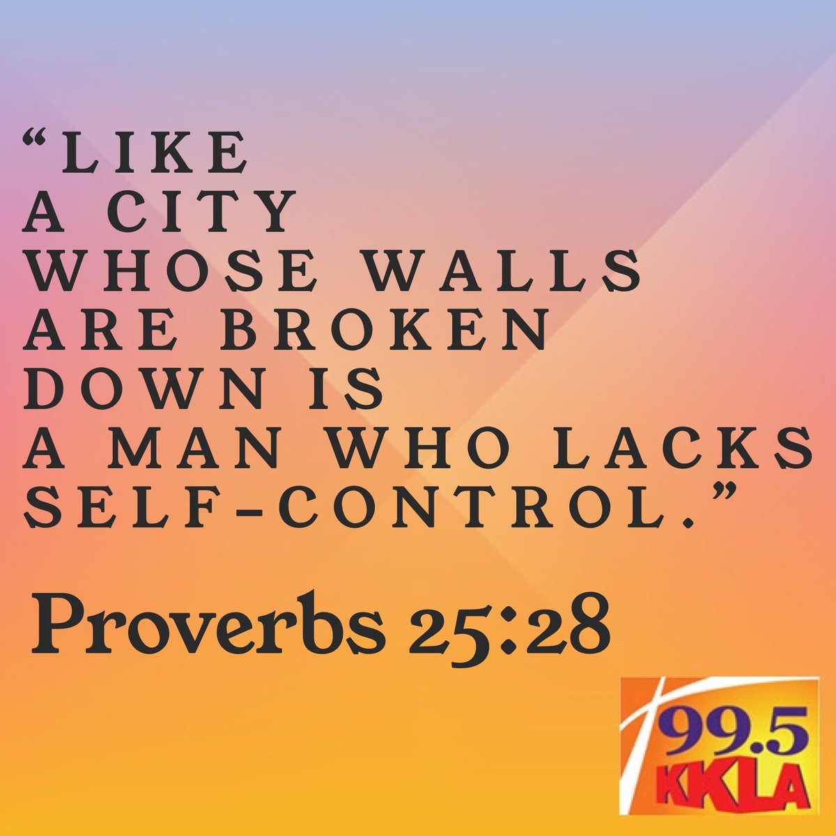 kkla995fm's tweet photo. Here is your Bible Verse of the Day! (Source: @Christianitycom)
β’
#KKLA #995FM #LA #LARadio #Radio #Christian #Christianity #Blessed #Faith #DailyBibleVerse #TheBible #Proverbs2528 https://t.co/FQKjuMBmhO