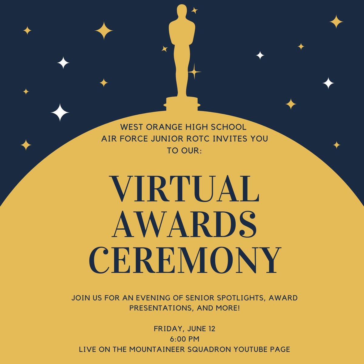 Please join the Mountaineer Squadron for our annual awards ceremony on Friday! We hope to see you there! #awardsceremony #afjrotc #airforce