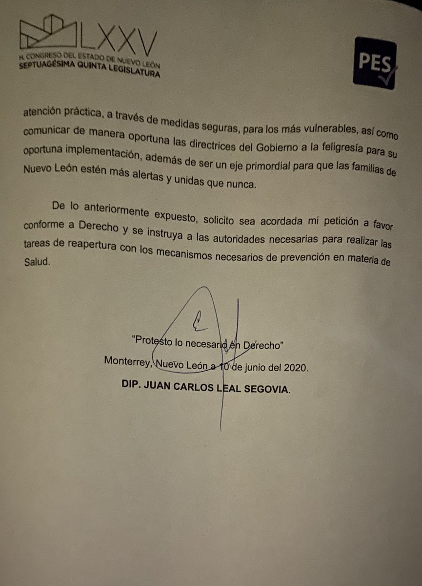 CarlosLeal's tweet photo. Hoy presentamos un escrito a @nuevoleon exhortando el respeto a la #LibertadReligiosa.

Está usted de acuerdo qué el gobierno nos limite al 90% de la población a asistir a una iglesia?

Comenta y RT🔁 https://t.co/iKHDQCfgmc