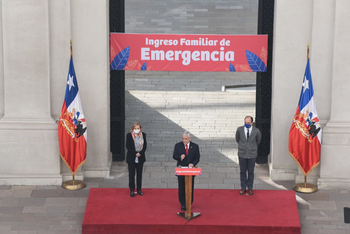 Hoy se completó el primer pago del #IngresoEmergencia para 1.149.888 hogares, en su mayoría con ingresos informales. Compatriotas que hoy no pueden salir a trabajar reciben la protección del Estado. Se fortalece red de protección social. Encargo del Presidente <a href="/sebastianpinera/">Sebastian Piñera</a>