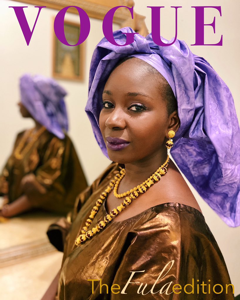 lam_aissa's tweet image. When Anna Wintour contacted me, I had second thoughts. But then, decided to do it for the culture

#VogueChallenge the Fula Edition 🙈