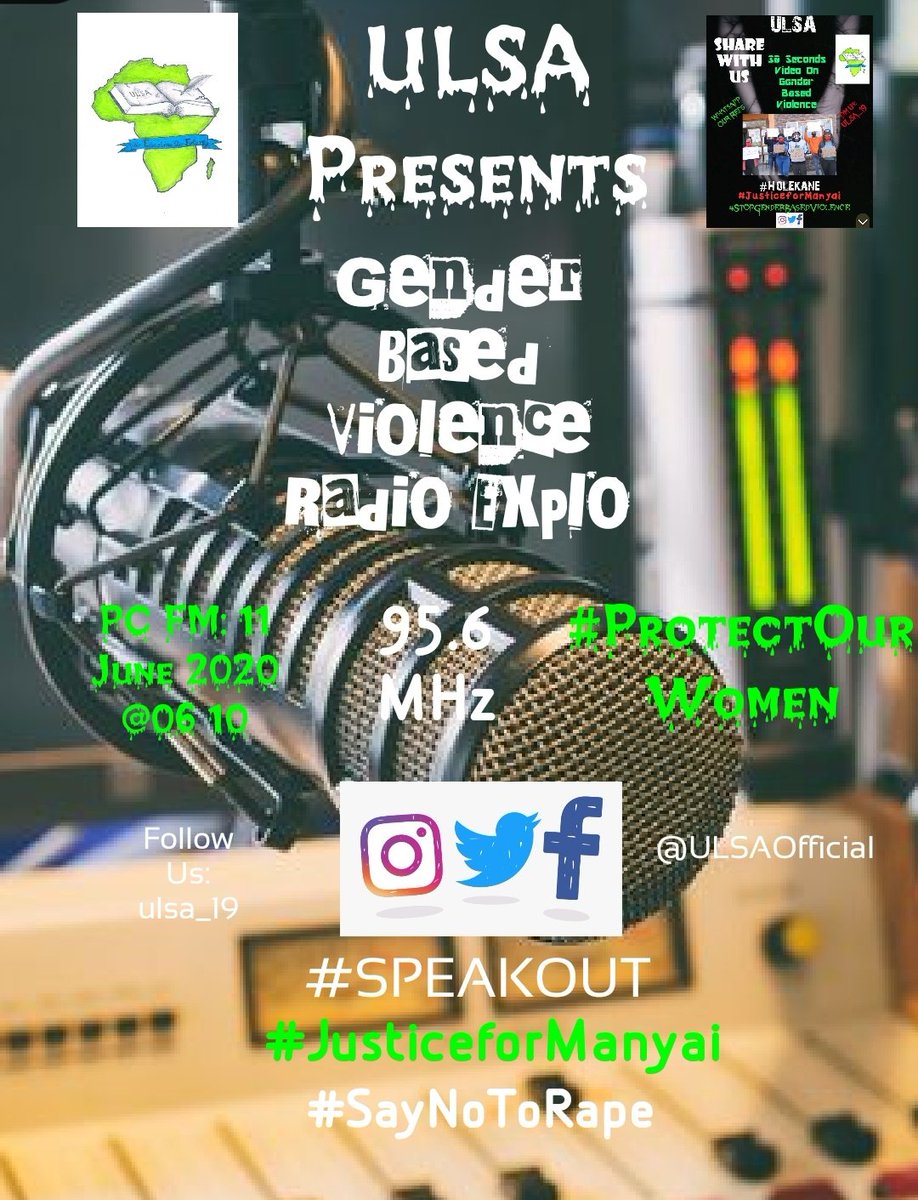 ULSAofficial's tweet photo. Following A Series Of Radio Interviews Including A Talk With Hn PS of Ministry of Education Dr Lebese today on Radio Lesotho, We Continue To Speak Against Gender-Based Violence Tomorrow On PC FM.
#Holekane
#JusticeforManyai 
#SayNoToRape https://t.co/4eKNs0waaN