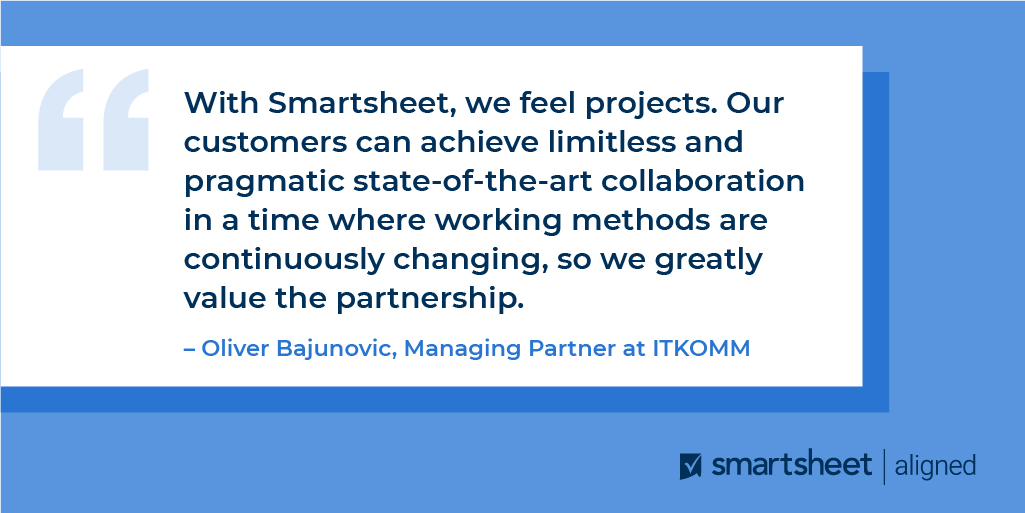 We're excited to welcome three leading German-based solution providers, Nanga Systems, Eportis, and ITKOMM, into our community of partners. Learn more about our Smartsheet Aligned program: bit.ly/2vs3ZPl