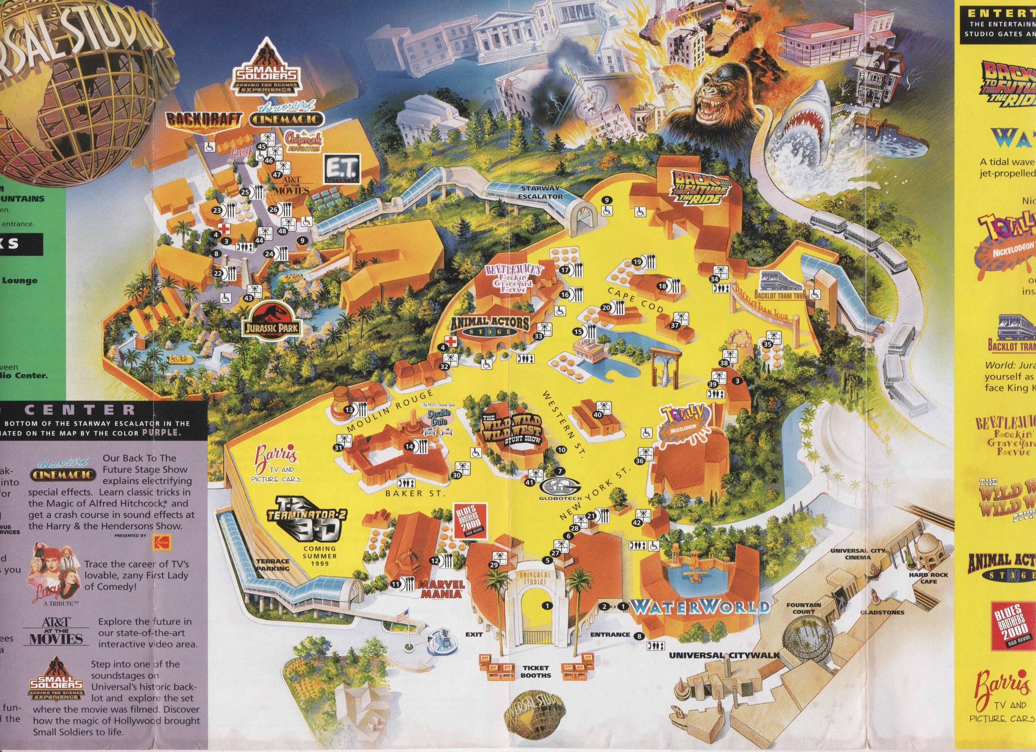 Universal Studios Hollywood Map 2020 Corv™ On Twitter: "Here Is A Map From Universal Studios Hollywood From  1998-1999. Waterworld Is The Only Thing Left From This Map That Is Still  Around Today. Could You Imagine If Disneyland