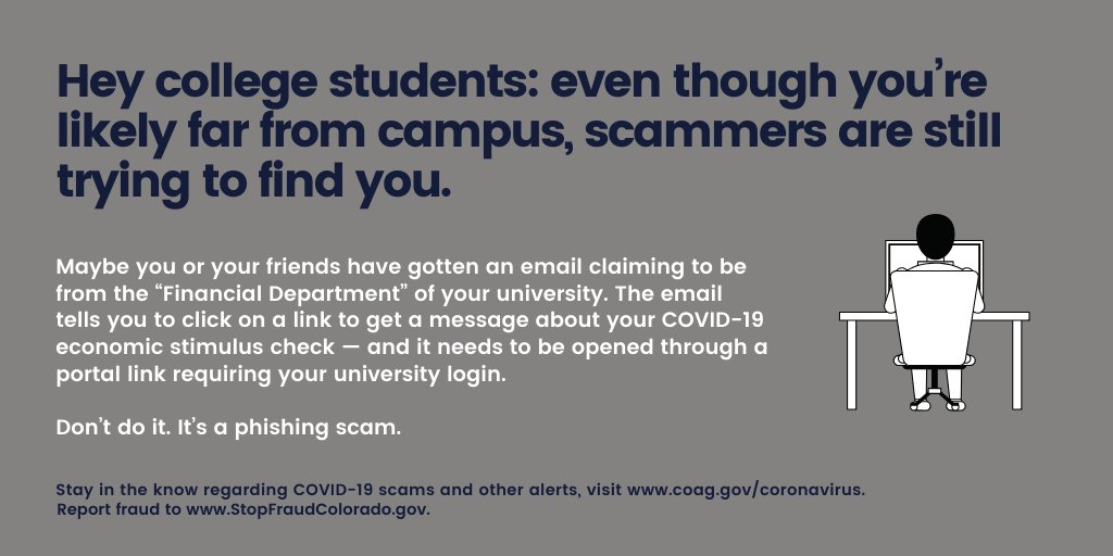 Stop Fraud Colorado Fraudsters Are Posing As University Financial Departments Targeting Students Through Email A Major Red Flag Scammers Often Use The Wrong Department Name In One Example The Scammers
