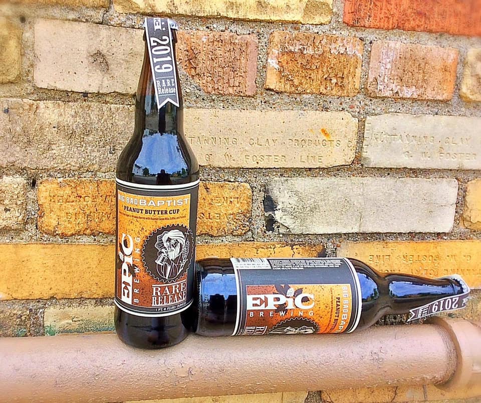 HolidayBevInc's tweet photo. Epic Big Bad Baptist Peanut Butter Cup is aged in Whiskey Barrels with Roasted Cacao Nibs, Coffee and Peanuts. 🥜☕️🍻
@EpicBrewing | American Imperial Stout
Big Bad Baptist Peanut Butter Cup | ABV: 12%
#whatsnewwednesday #indianapa #welovebeer #craftbeer #supportlocal https://t.co/RNIyV6Bhh5