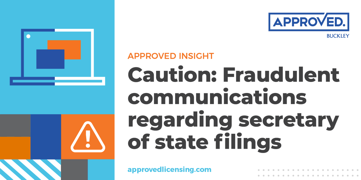 approvedlicense's tweet photo. State-licensed companies should be on the lookout for fraudulent communications suggesting that a filing or payment is required to remain in good standing. Our latest blog post explains: https://t.co/aGILL7CPgt https://t.co/taCofTZi1H