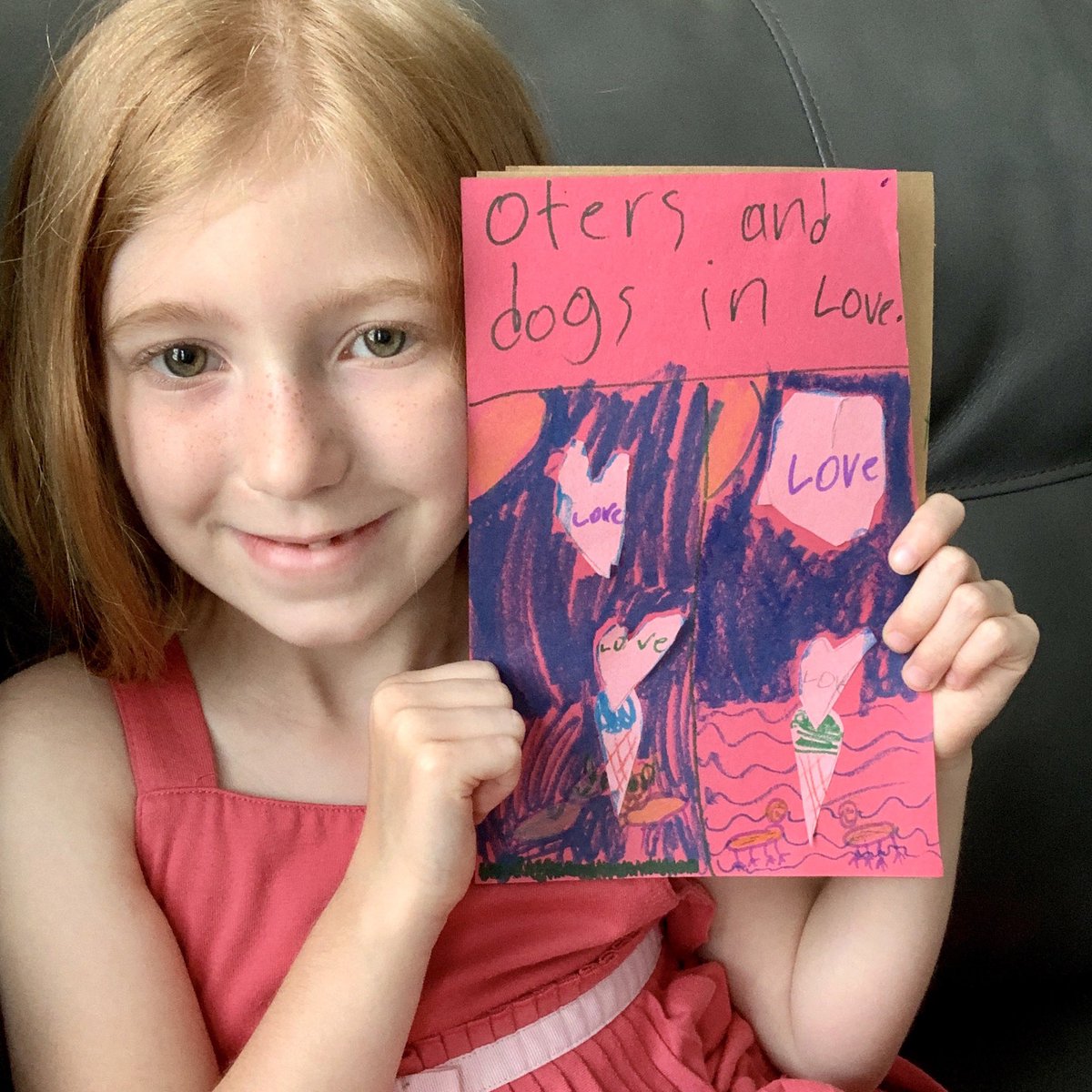 adrianetish's tweet photo. My 7 yo finished reading “Labrador on the Lawn” to her little brother and they decided it needed a sequel...so they wrote it 😍😅 @Scholastic 
#oters #kidlitart #readers #animalark https://t.co/TTwaVZk6bi