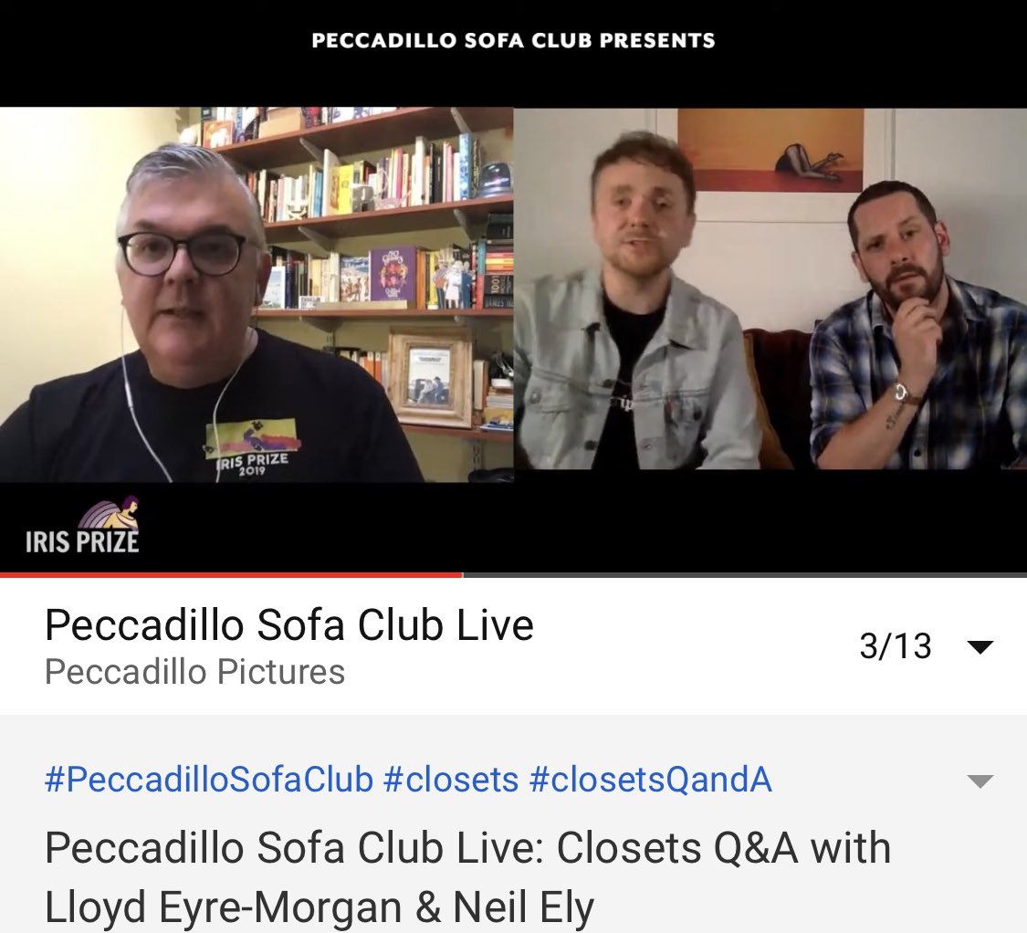 youtube.com/watch?v=N7GFvg… I know it’s not a competition but I’m delighted that the screening of #Closets &amp; interview with <a href="/neildavidely/">Neil Ely</a> <a href="/lemfilms/">Lloyd Eyre-Morgan</a> is the most watched @peccapics Sofa Club with 5200 views (+2000 Facebook views for Q+A)! #lgbt #film #gay