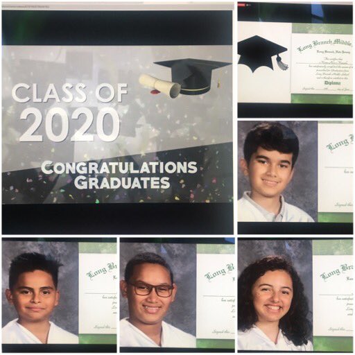 MrsCarrollLBPS's tweet photo. Congrats to LBMS class of 2020 🎉 especially my niños!! Keep up the great work next year. You will be missed!! 💚🎉🎉 #Lbms #wcmm #bilingualmath #eslmath https://t.co/UjQqimhgo3