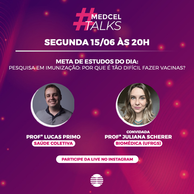 medcel's tweet photo. Preparados para o próximo #MedcelTalks?🤩
Então já anota qual será a meta de estudo para a próxima segunda-feira | 15/06 às 20h 🤓💻📝
Saúde Coletiva
>Pesquisa em imunização: Por que é tão difícil fazer vacinas?
Com o Prof. Lucas Primo.
Esperamos vocês! 👊🏽
#medcel #medceltalks https://t.co/0tJUn3xOux