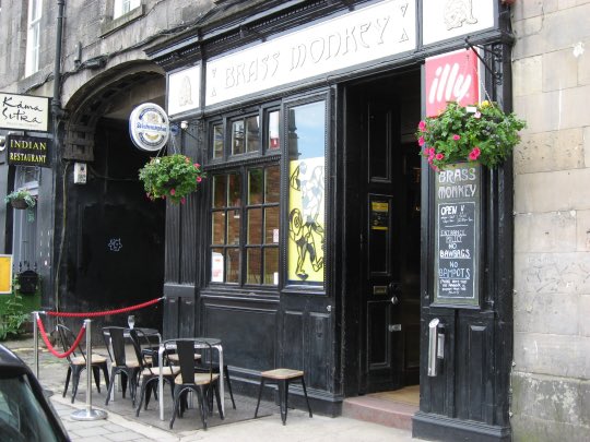 Pubs I Miss#11 The Brass Monkey, EdinburghThe sort of crusty curio that only really exists in Edinburgh. A bar that feels perpetually sticky gives way to a weird student flat orgy of questionable couch/beds and even more questionable movie posters in the backroom.