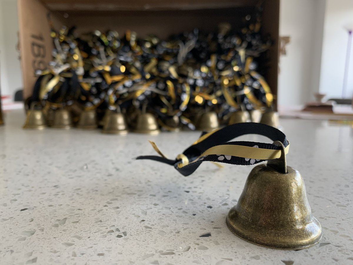 5th grade- the bells are ready, are YOU?! Don’t forget to stop by MPES tomorrow (Thurs) night between 5-7pm to get your very own bell while celebrating with MPES teachers! 🖤🔔🎓💛<a href="/MPEScougars/">Manassas Park Elementary School</a> #mpcswow