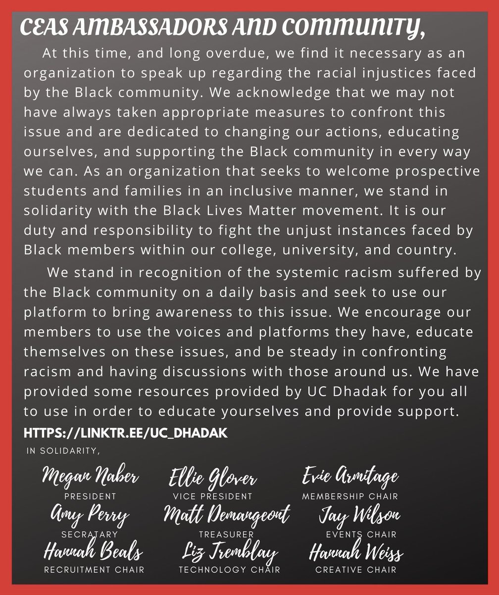 CEAS Ambassadors stands with #BLM