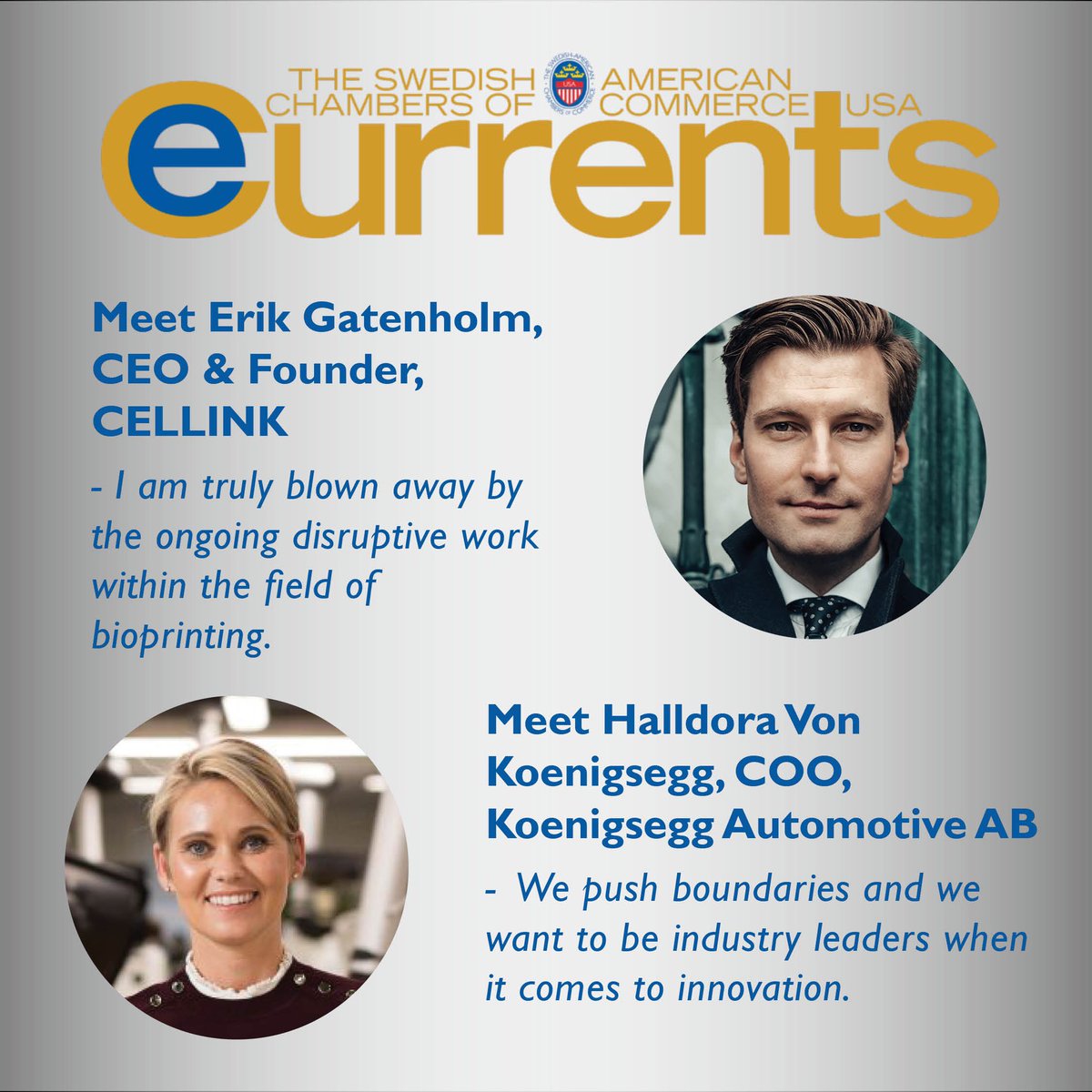 Read our latest newsletter! Meet two groundbreaking entrepreneurs: Erik Gatenholm and Halldora Von Koenigsegg. Also tune into Studio Washington and get the latest from SAS and Max Knagge, General Manager Americas SAS. Check it out here: conta.cc/37lYmRr