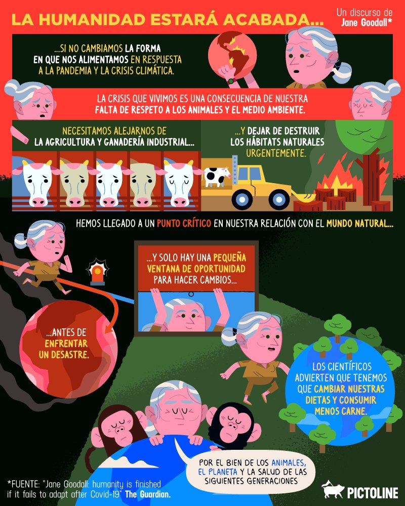pictoline's tweet photo. Muchas personas creen que esta crisis es un buen momento para discutir los cambios urgentes que tenemos que hacer como humanidad 🚨🌎
La investigadora Jane Goodall es una de ellas. Este es su mensaje: https://t.co/LjaI0ijIPG