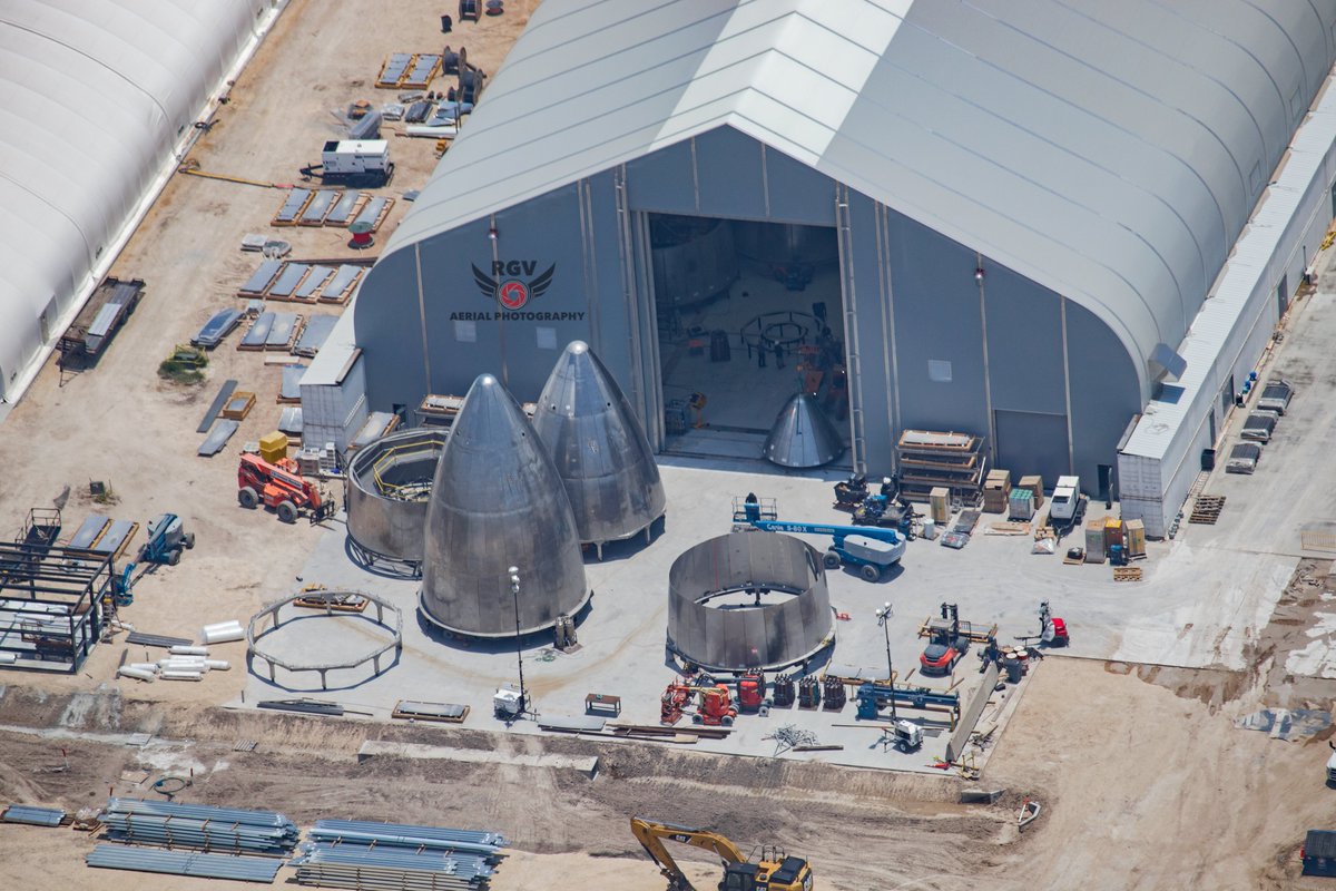 Nosecone manufacturing in the rocket tents at Starbase Texas.