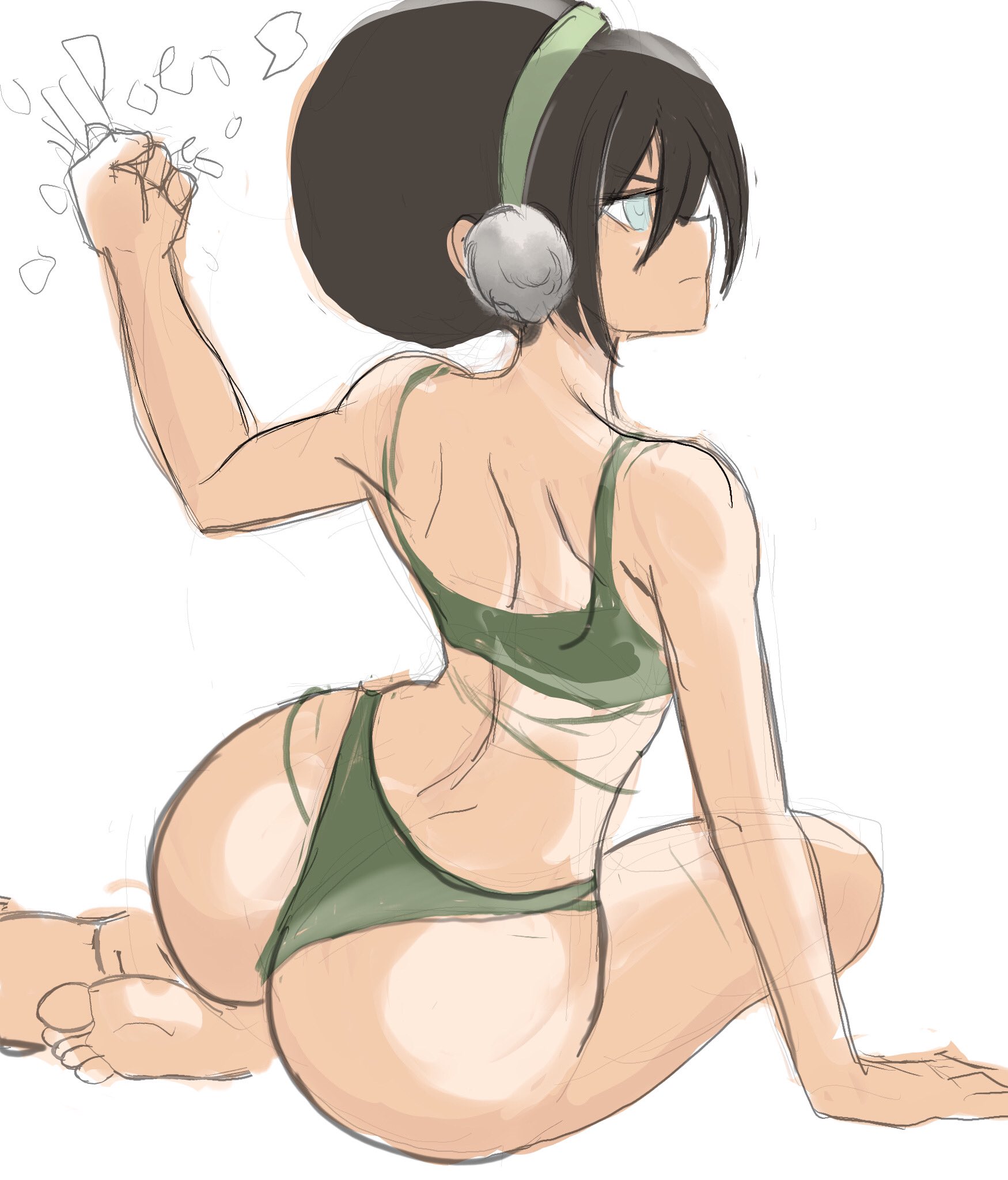 “Adult Toph Beifong in her bikini” .