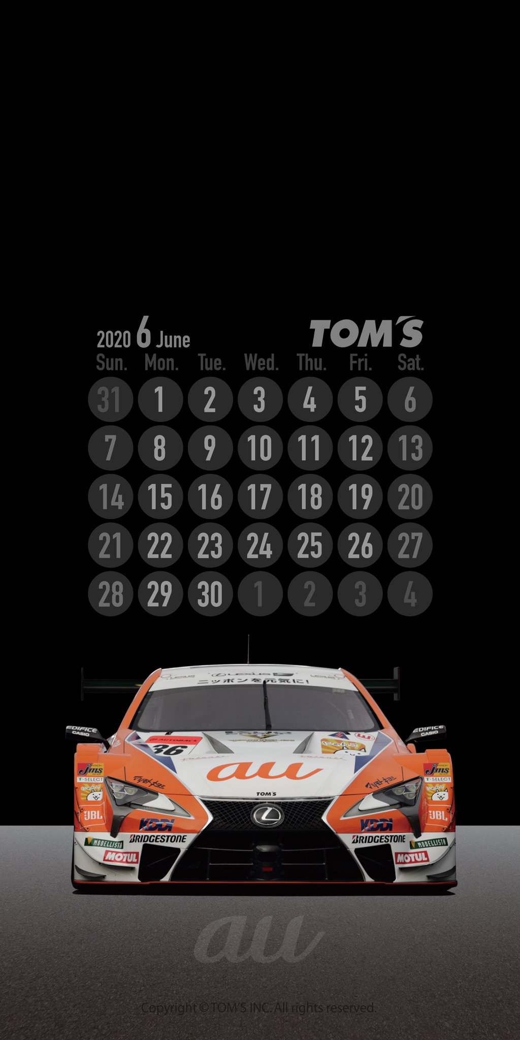 Tom S Racing Official On Twitter 本日の ロック画面 カレンダー Lexus Au Team Tom S Au Tom S Lc500 Tomsracing 壁紙 Au Supergt Lexus 6月