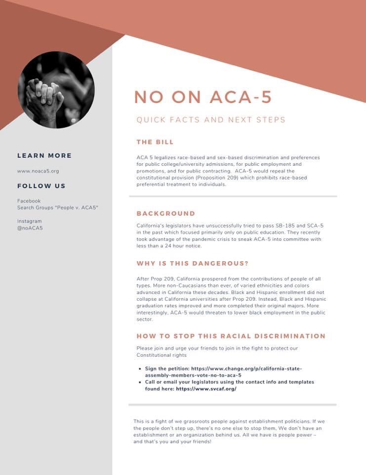 zuzu2007's tweet photo. @FoundationToc @LorenaAD80 @AsmShirleyWeber Our voices were ignored by politicians！#NoACA5 #MeritOverRacism #ACA5IsRacism #VoteNoOnACA5
#FavoritismIsDiscrimination #NoRacialQuota https://t.co/ffOtDLOZ09