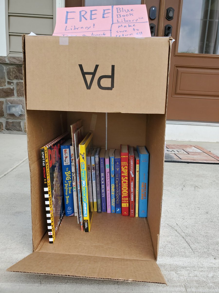 I was taking a break from Tweeting, but I'm proud of my kids for creating a Little Library for the kids in our neighborhood to use for the summer. @TitusElemSch #littlelibrary #SummerReading