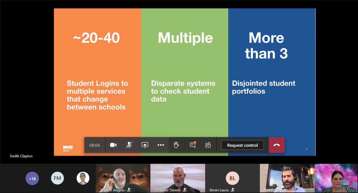 TechSavvy_Teach's tweet photo. @ClayCodes is giving a wonderful presentation on how we preserve a students digital portfolio from K-12 and create a signal log in for families. @InnovativeEdu @seanmarnold #nycschoolstech #microsoftmeetup https://t.co/rn2ZGVvhRa
