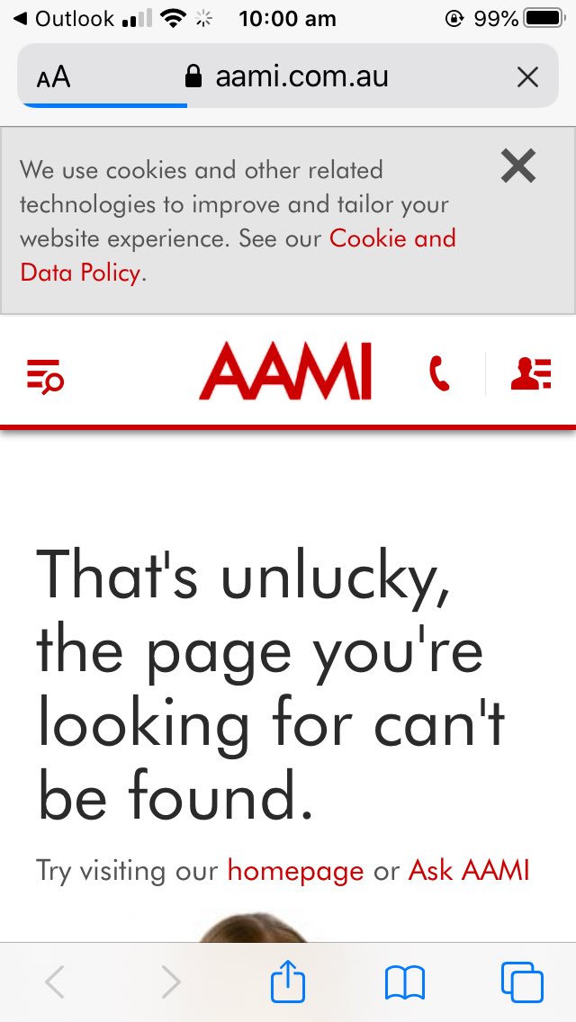 Max53247140's tweet photo. @AAMI I’m unable to verify mm AAMI app via the email link. When I follow the email link it goes to a 404 error page :( help? https://t.co/FsiWOMwj2o