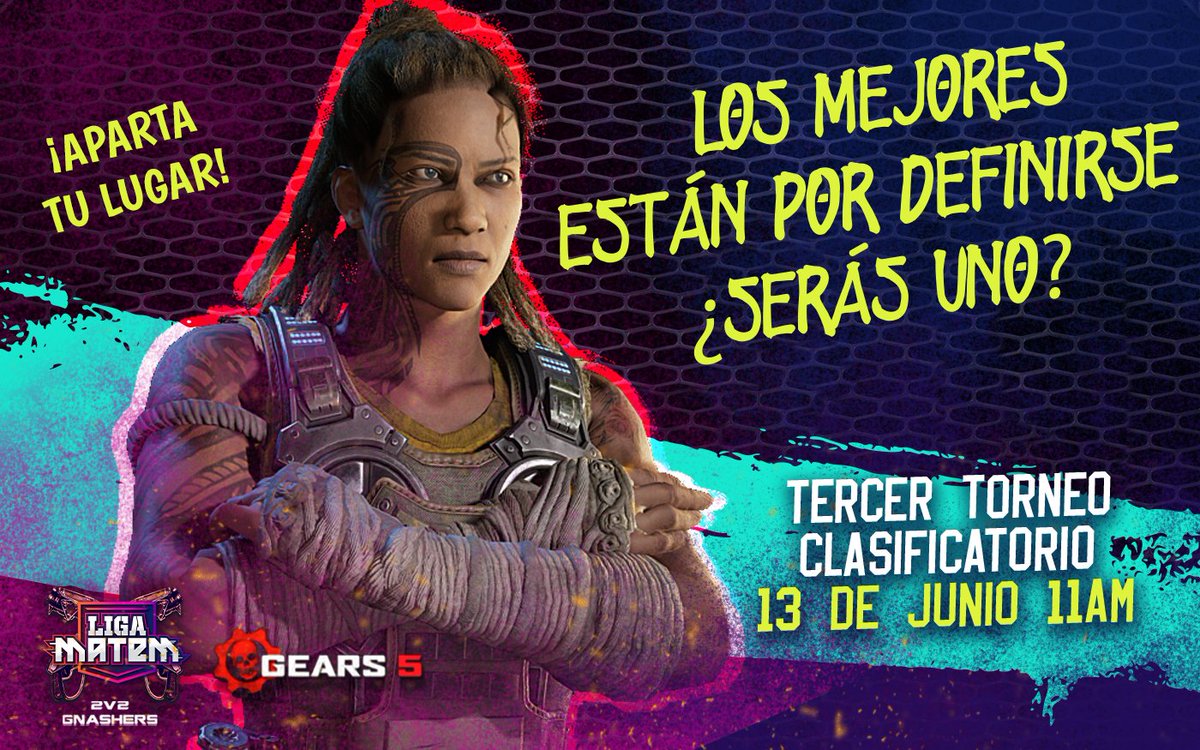 MatemMx's tweet photo. Skins exclusivos para los mejores 4 equipos y la oportunidad de probar tus habilidades contra los mejores jugadores del país.
No pierdas tu lugar, inscríbete ahora https://t.co/xQQ3cdtlQ8

#LigaMatem #matemgears5 #Xbox #Gears5 https://t.co/zffEuYPqeV