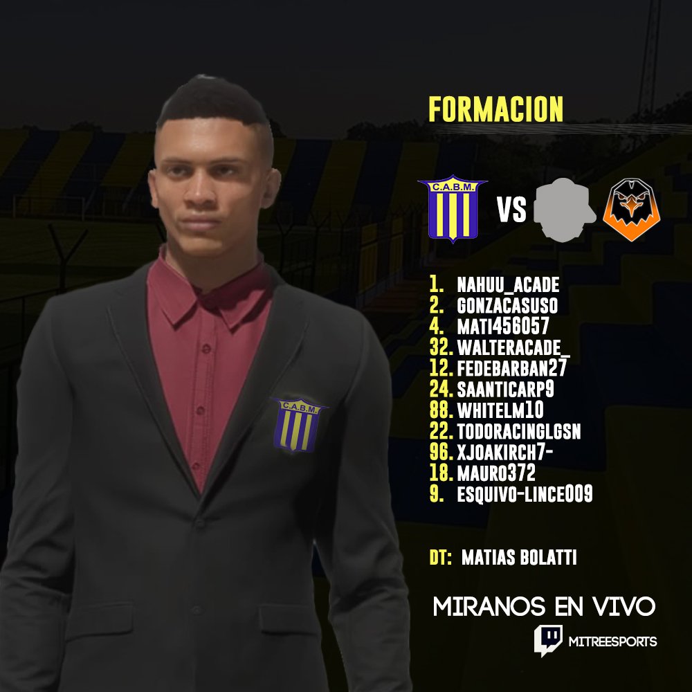 CABMeSports's tweet photo. Los convocados por Matias Bolatti para disputar las fechas de copa Argentina del día de hoy

🖌 @xLRxDesignx

#VamosMitre💛💙 https://t.co/et4Zh9Esfz