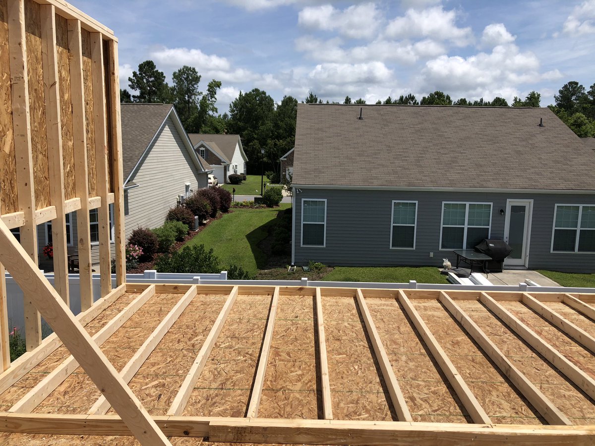MBFramingLLC's tweet photo. Trusses and floor joists delivered this morning. Floor joists installed, second floor framed and trusses installed. Another productive day! 🙏🏼🔨💯🏠 • 

https://t.co/WEjjnMZTnd

#MyrtleBeach #SouthCarolina #Framing #HomeBuilding #NewHome #Construction #MyrtleBeachFraming https://t.co/BvPTW1hYSn