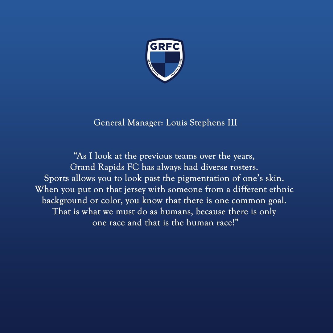 grandrapidsfc's tweet image. #EnoughIsEnough #BlackLivesMatter #OneNationOneGoal #OneCityOneClub