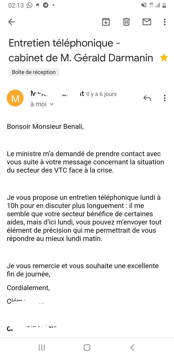 BENALIBrahim20's tweet photo. Bonsoir. 

👉Voici l'acharnement d'un combat qui à commencé le 2 juin et la prise de contacte réussi le 5 juin ( voir pièces jointes).
C'était un long travail mais je ne lacherai pas .
👉Merci à vous .
J'attaque ce week-end la deuxième mi-temps. https://t.co/fgTgp7iWiz