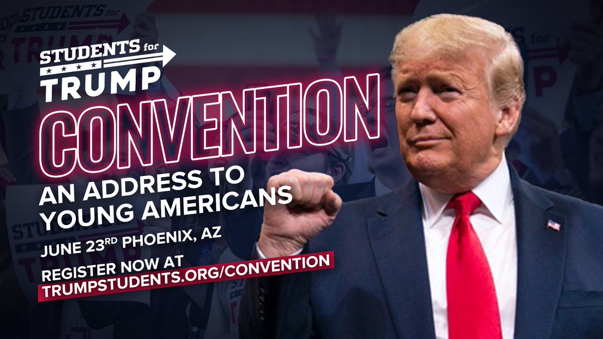 HUGE ANNOUNCEMENT!

The BIGGEST event for young Americans FEATURING President <a href="/realDonaldTrump/">Donald J. Trump</a>!

DO NOT MISS THIS!

Register today at TrumpStudents.org/Convention