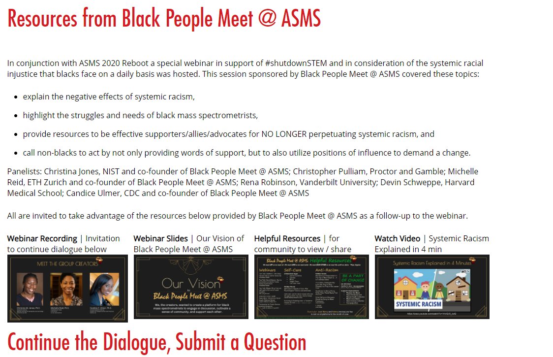 asmsnews's tweet image. All resources from today&apos;s webinar by Black People Meet @ ASMS are now available on @asmsnews website: asms.org/member-center/…
#ASMS2020
