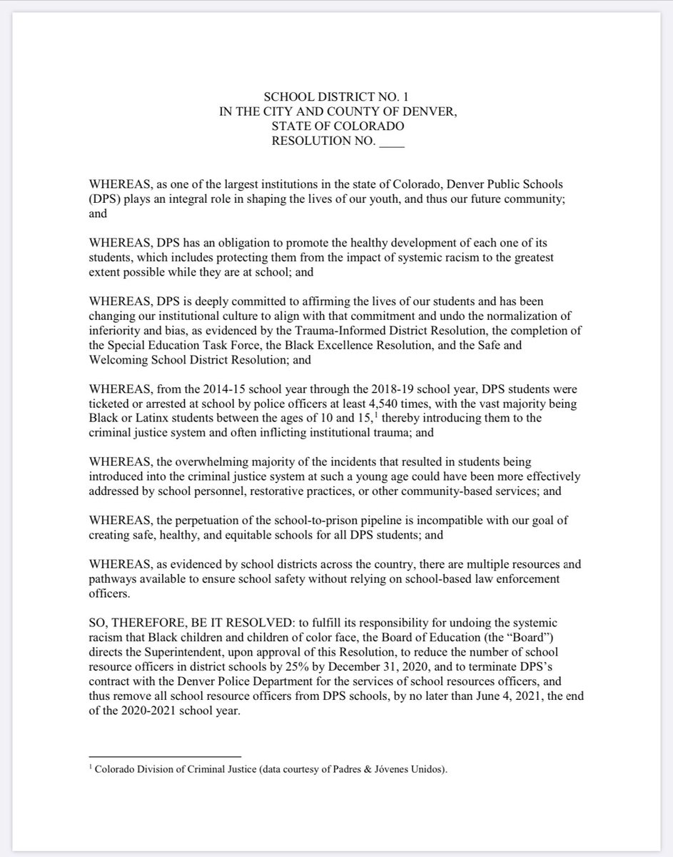 AuontaiAnderson's tweet photo. Resolution to END the contract with Denver Police. #copolitics https://t.co/6bCrirZi3W