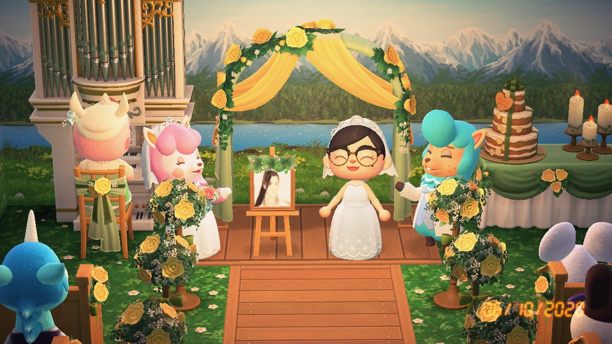 duskmangoes's tweet photo. so grateful reese and cyrus came to my wedding #AnimalCrossing #ACNH #NintendoSwitch https://t.co/m7FmtnoENO