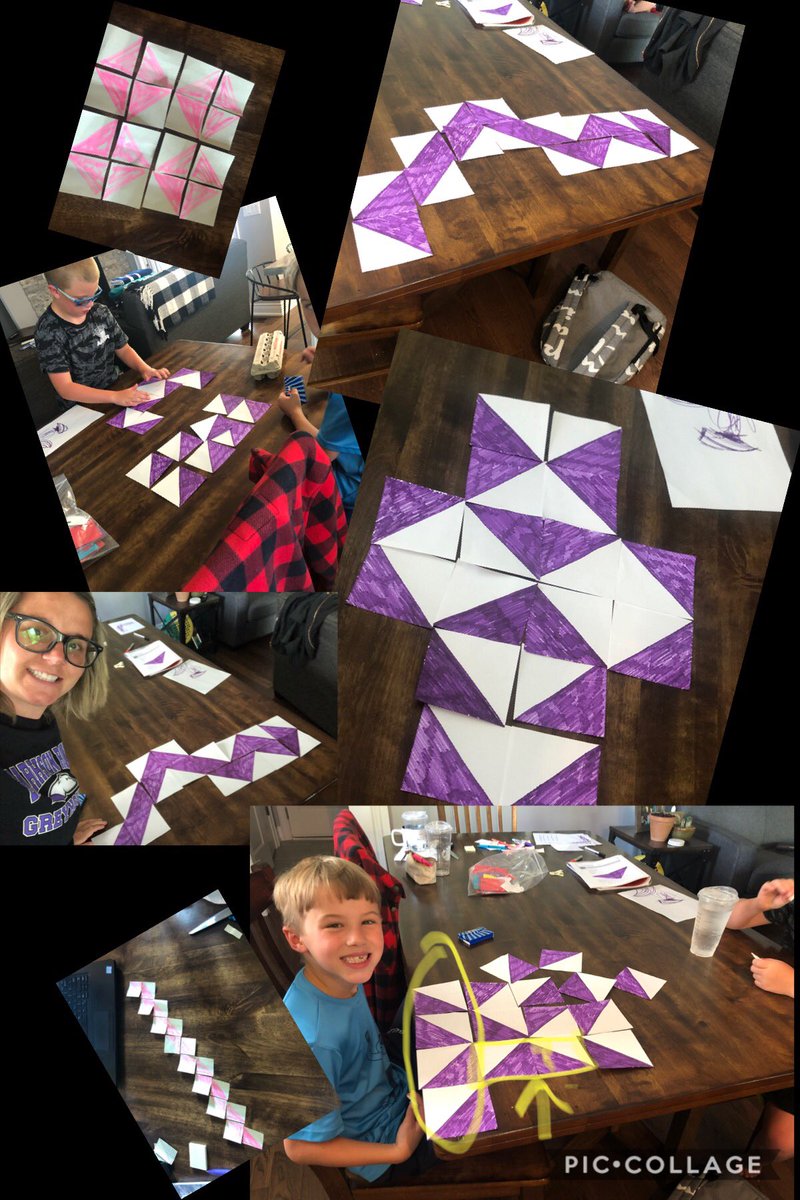 mallorymilton's tweet image. When working from home my kiddos sometimes get to be my students and that’s kind of awesome. Even better is when my brilliant friends @MrBinfield and @wasmythe chime in and help me question them and push their thinking! #dsbnmathartchallenge @dsbn