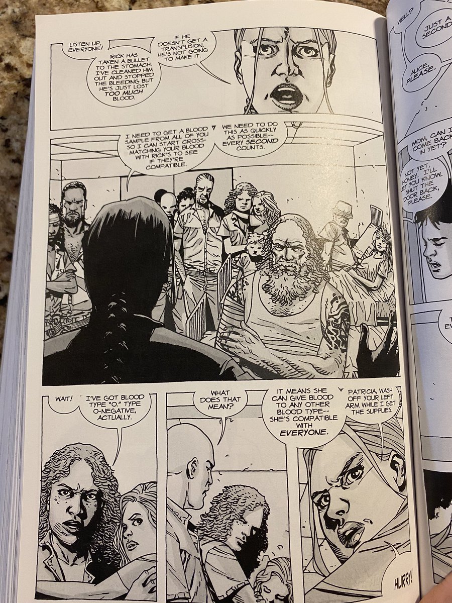 martinwpath's tweet photo. Transfusion medicine in the walking dead comics! https://t.co/PgRL1qA76n