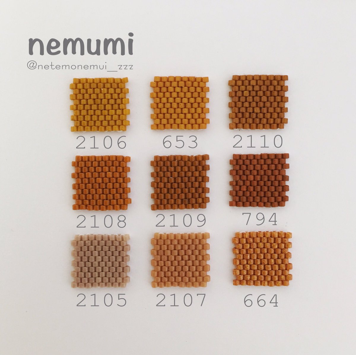 ねむみ Twitterren ちゃいろのデリカ デリカビーズの新色追加で充実した茶色です 参考に 794はツヤ消しです ビーズ 茶色 色見本 ねむみの恩返し Nemumi おうちでビーズ