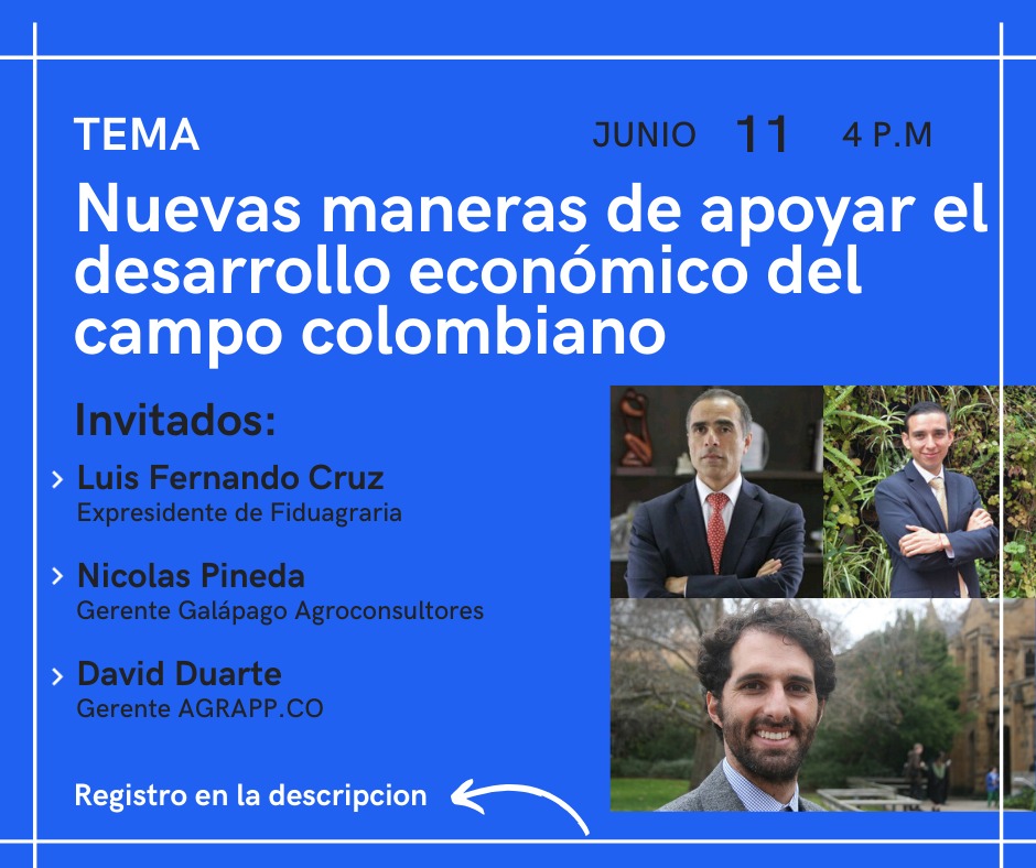 colombiafintech's tweet photo. "Nuevas maneras de apoyar el campo colombiano", un espacio para conocer mecanismos para el crecimiento económico del agro. Se destacarán soluciones fintech en este contexto!

Mañana 11 de junio a las 4:00 pm, registro: https://t.co/Rnt7TavyRT

#CFMembersEvents
#FintechPower🚀 https://t.co/8StsTMA8nI