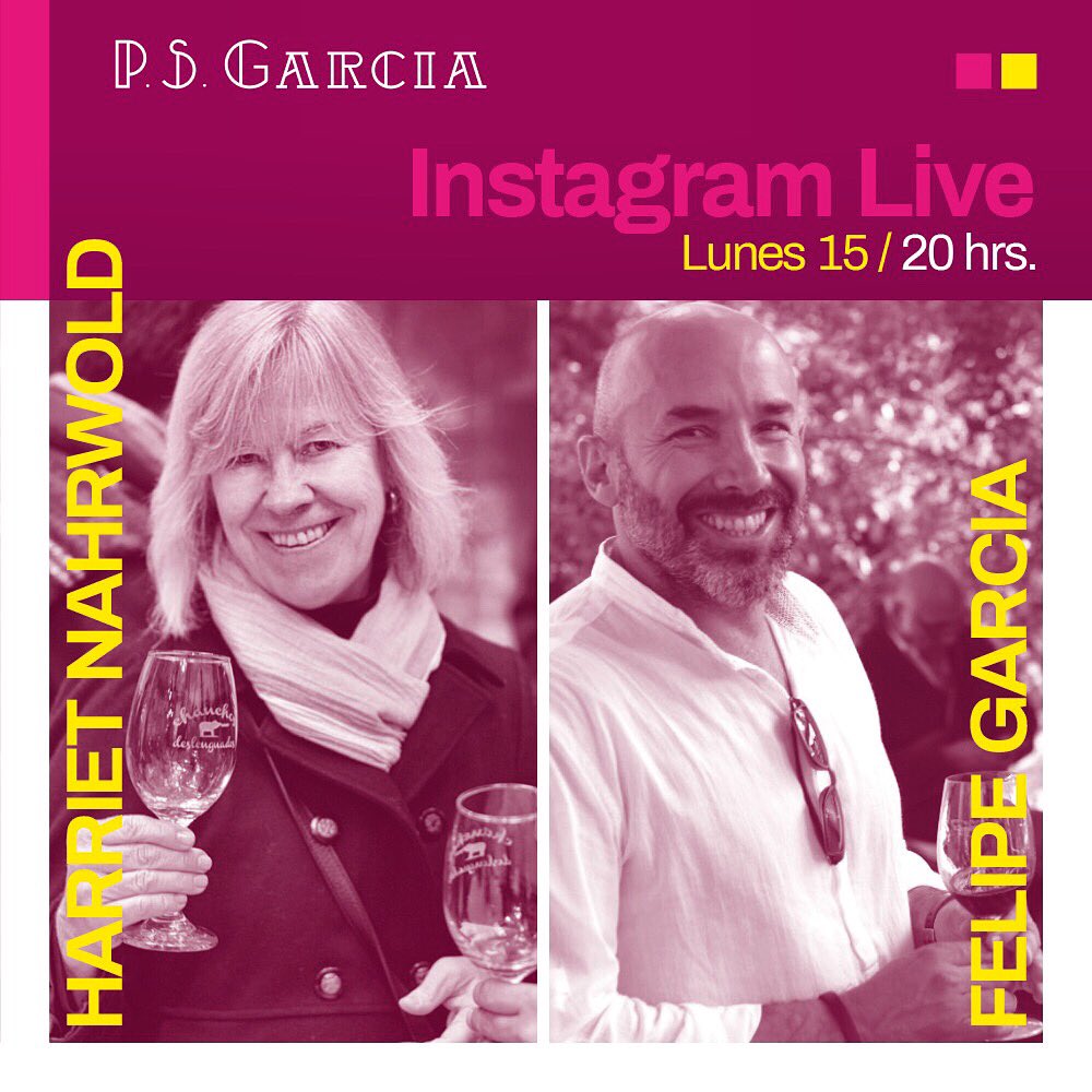 DeSobremesa's tweet photo. ¡Todos invitados a unirse a esta conversa en IGlive entre @HarrietNahrwold y @YoTomoFacundo, autor de los vinos PSGarcía. El lunes 15 de junio a las 20:00 hrs. Sigue a ambos en sus respectivos IG: @harrietdechile y @psgarcia junto a una copa de vino o de sidra de @quebradachucao https://t.co/wAka2beOZX