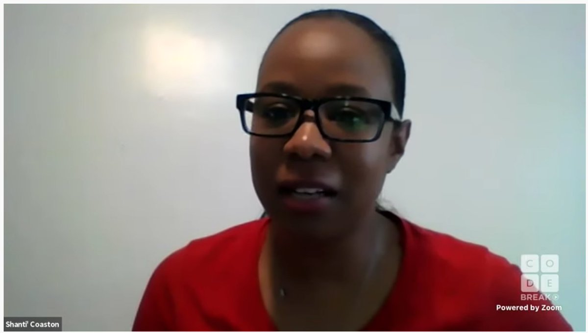 PetiteCode's tweet photo. See @coast_shanti give a shoutout to her seniors on #CodeBreak https://t.co/kj162n9GWN #CSforCLE https://t.co/ck0z6CydBe