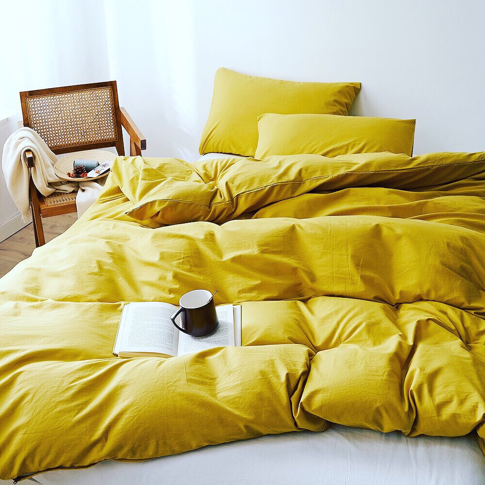 bfshomedecor's tweet image. New arrival-yellow washed cotton duvet cover set is available on our amazon store soon. #yellowduvetcover #gingercolor #mustardyellow #home #duvetcover #bfshome #homedecor #decorideashome #washedcotton