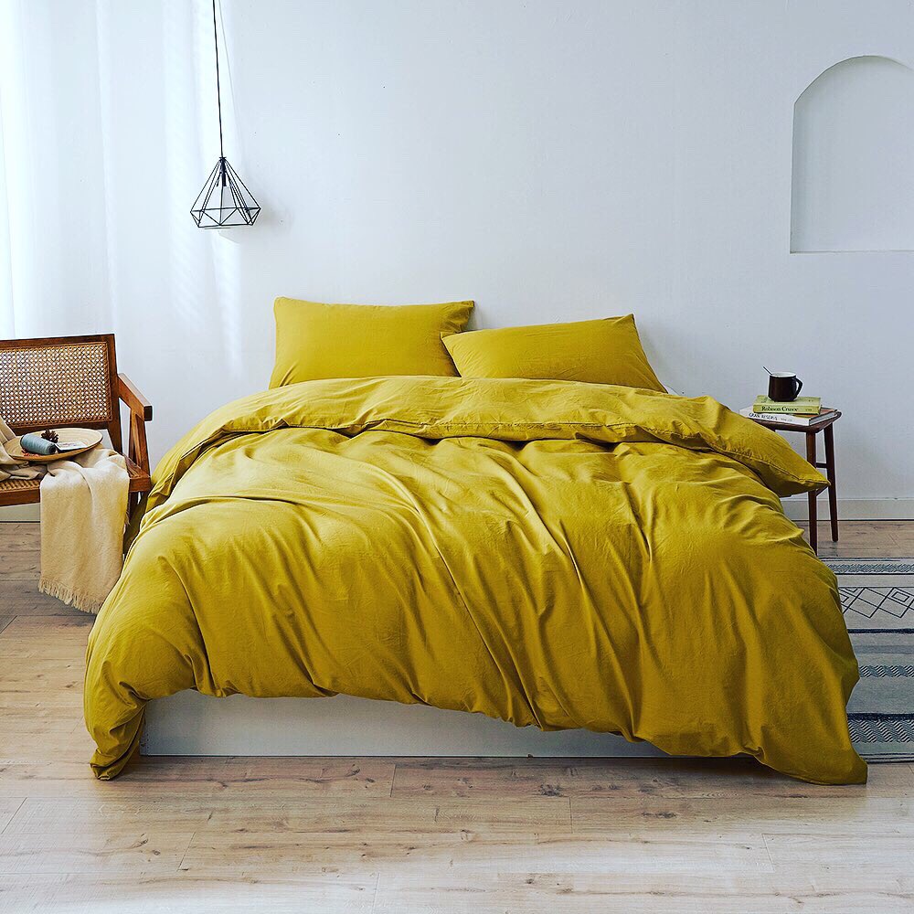 bfshomedecor's tweet image. New arrival-yellow washed cotton duvet cover set is available on our amazon store soon. #yellowduvetcover #gingercolor #mustardyellow #home #duvetcover #bfshome #homedecor #decorideashome #washedcotton
