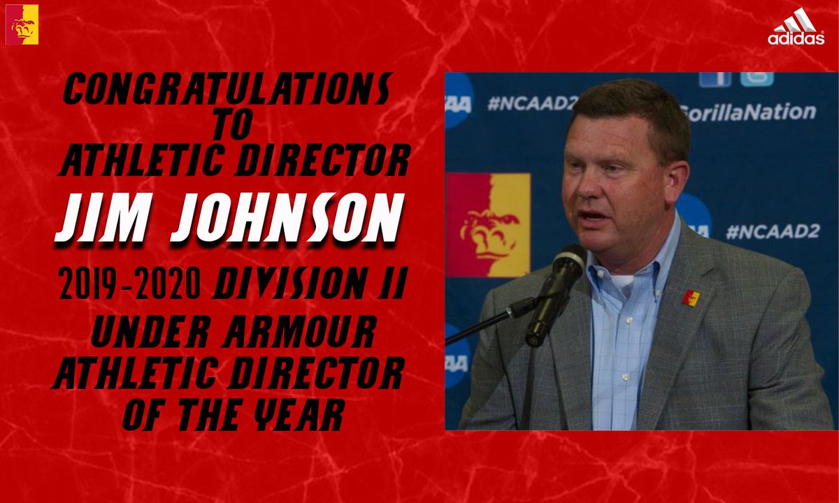 GorillasFB's tweet photo. Congratulations are in order! 

Our very own Athletic Director, @PittStateAD, was selected by the NACDA to be honored as the 2019-2020 Division II Under Armour Athletic Director of the Year!

Let’s all give him a round of applause for all of his hard-work and dedication 👏🏼👏🏼 https://t.co/eC0ZYMApZA