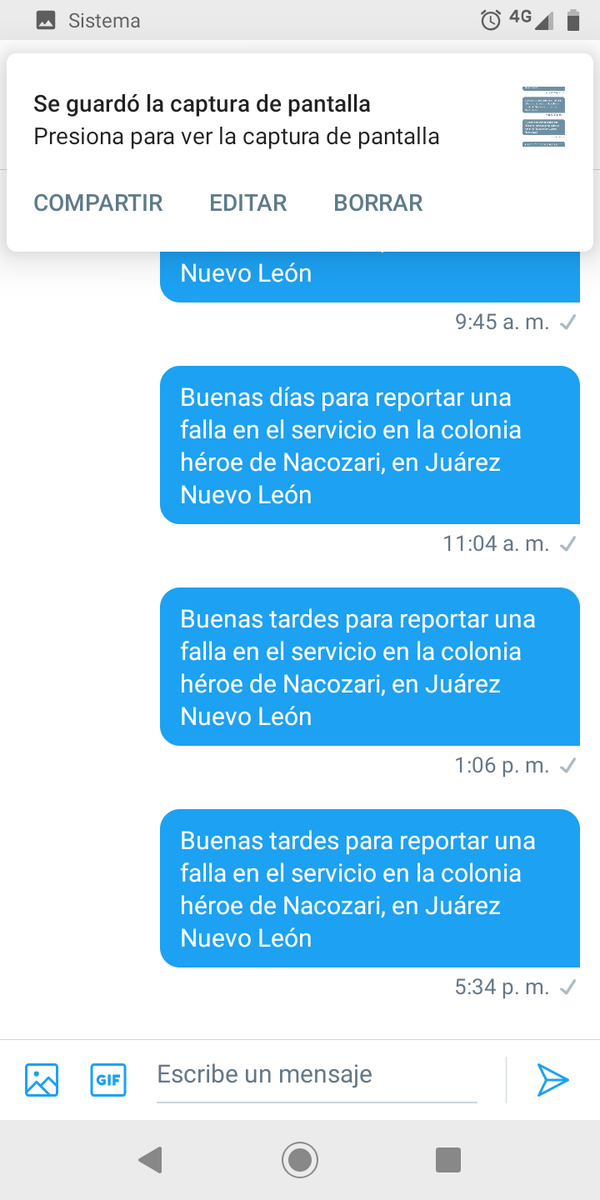 adrian_0702's tweet photo. @CFE_Contigo he tratado de comunicarme mediante MD todo el día, llamado a el 071 y no responden no hay servicio desde ayer en la noche https://t.co/c1E35YcubP