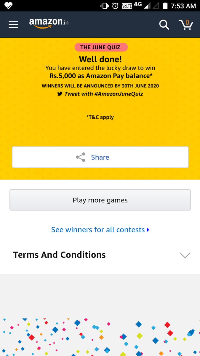 arkya_patwa's tweet photo. I played this interesting quiz on Amazon - Try your luck for a chance to win exciting rewards https://t.co/bVWy8Dwvej 
#AmazonJuneQuiz https://t.co/Bf8tzwLqUQ