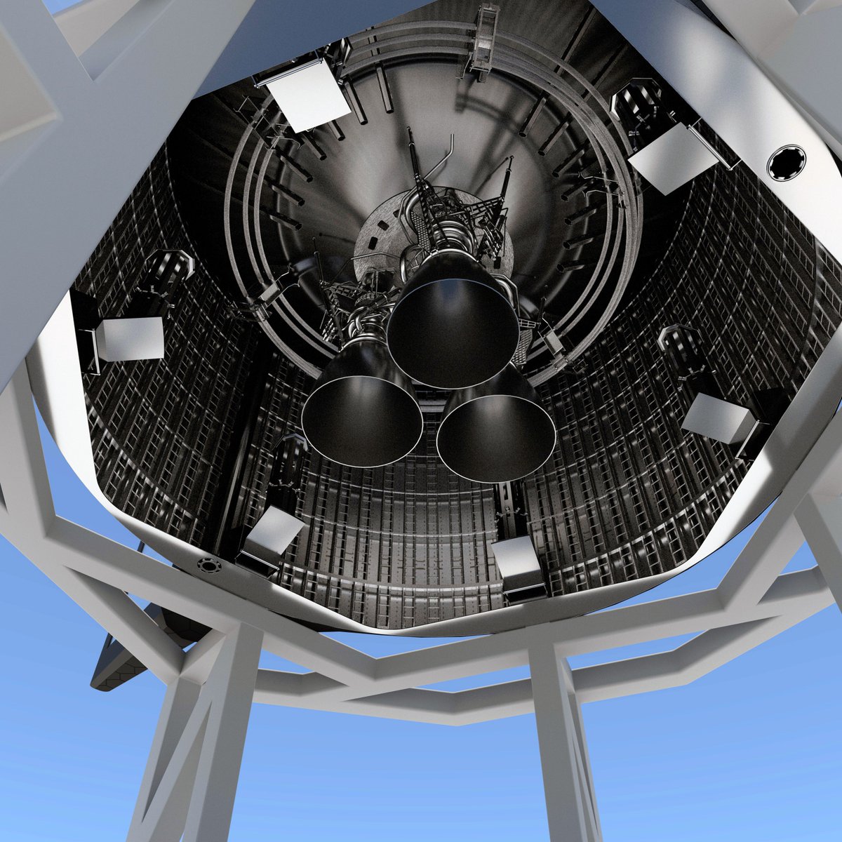 Neopork85's tweet image. Alright space-pervs. This is Starship up-skirt that I have planning to do for a while, but I was ashamed of my early Raptor engines. Not anymore ;) Enjoy!
@Erdayastronaut @DJSnM @elonmusk @NASASpaceflight @ChrisG_NSF @BocaChicaGal