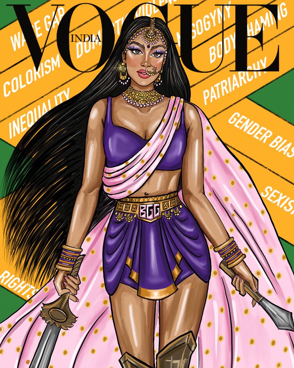 SookhamSingh's tweet photo. Had to hop on the #voguechallenge 💛💛
Vogue started as an illustrated magazine, with first illustrated cover published in 1892, the magazine later became one of the first to run a cover with a color photograph in 1932.
Hoping that more artists are featured on Vogue in the future https://t.co/Mr6vAe30QN