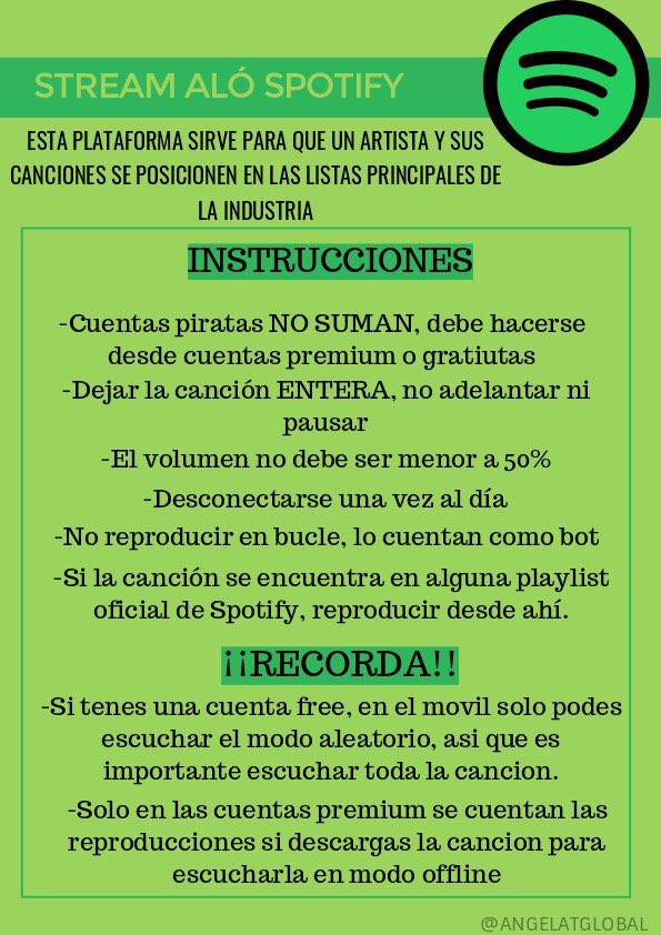 AngelaTGlobal's tweet photo. ¡Llegó el día! Estamos a unas horas del estreno de ALÓ, acá les dejamos unos tips para tener en cuenta para la reproducción desde Spotify 🔥 https://t.co/Y2NGmk4MuY